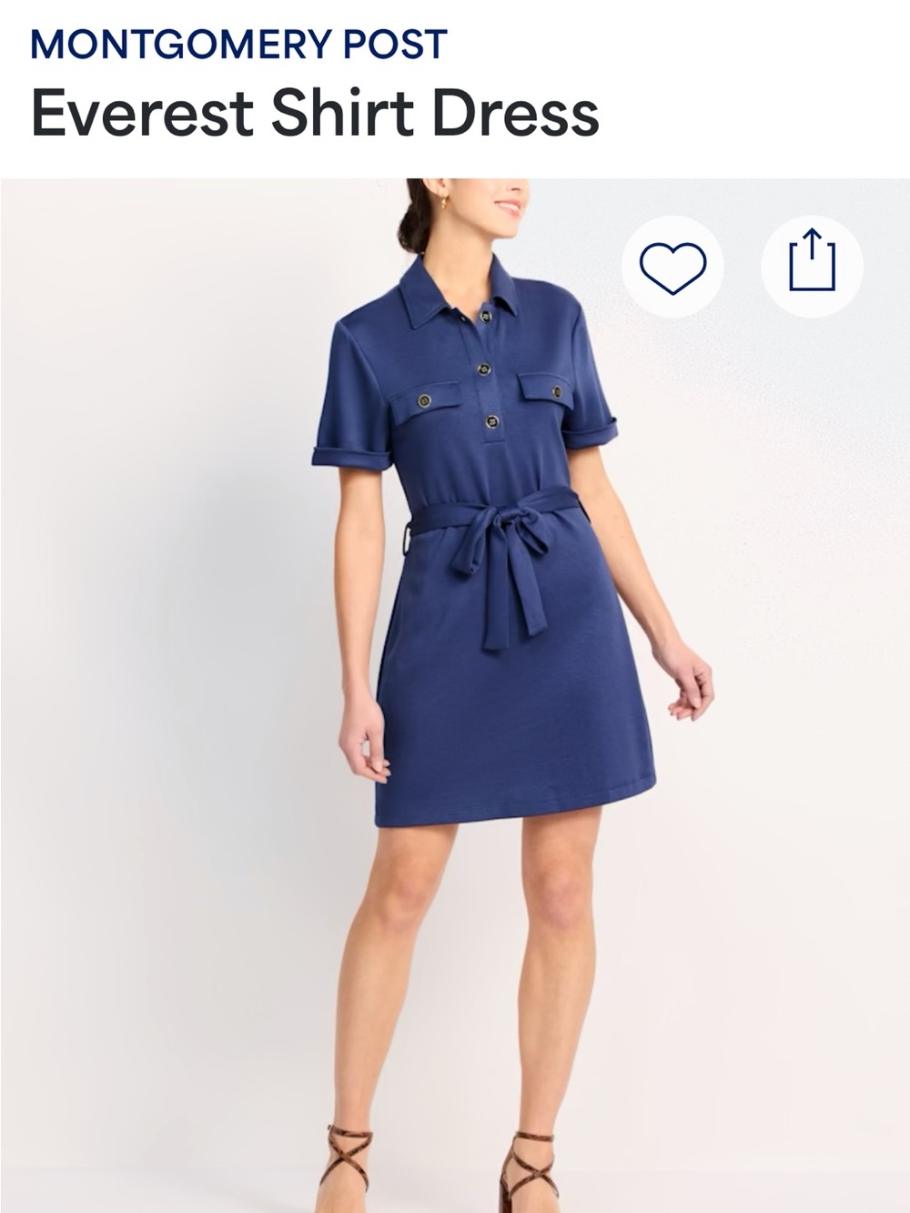 Montgomery Post Everest Shirt Dress in Navy